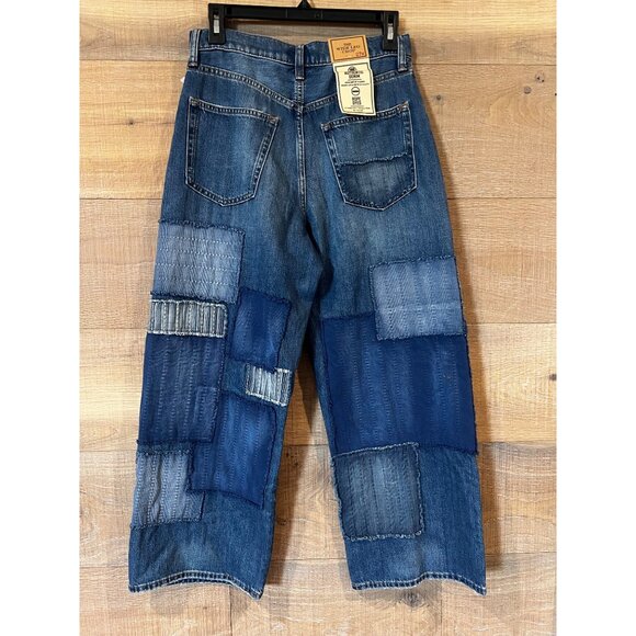 Polo Ralph Lauren patchwork High-Rise Wide-Leg Crop Jeans size 27 - Picture 8 of 13